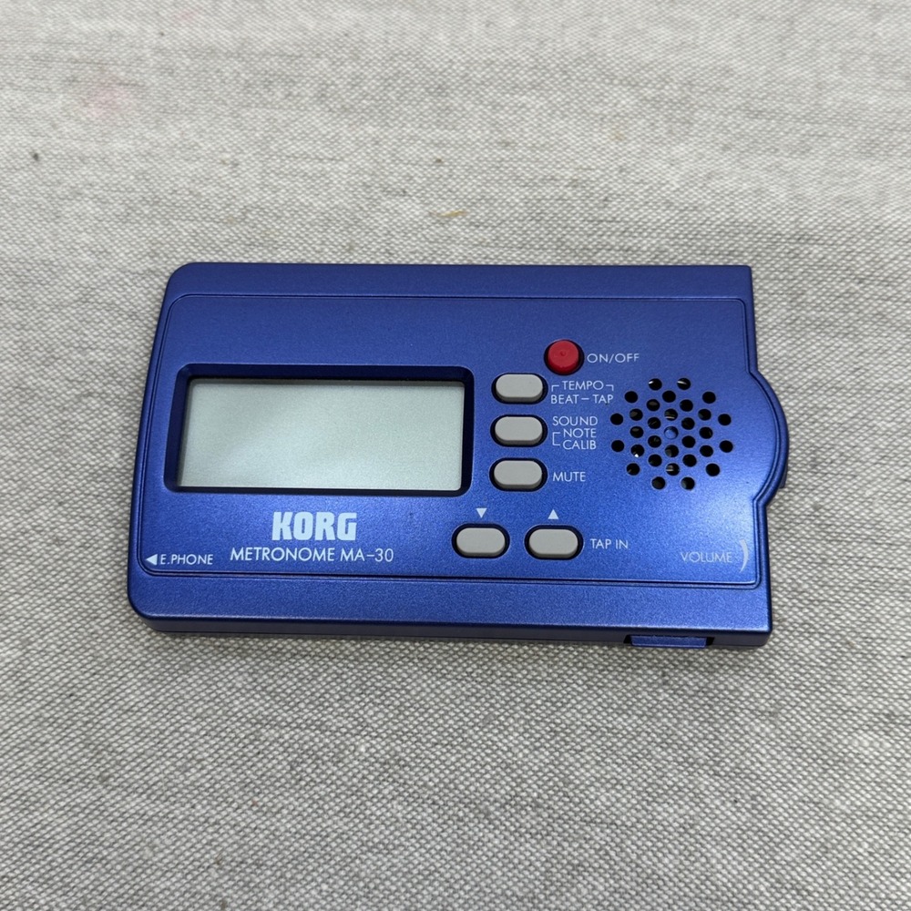 Korg MA-30 Digital Metronome Blue Portable Electronic Rhythm Trainer‎ Tap Tempo